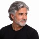 Men's Gray Short Hairpiece for Middle-Aged and Elderly – Natural Volume with Non-Stick Appearance