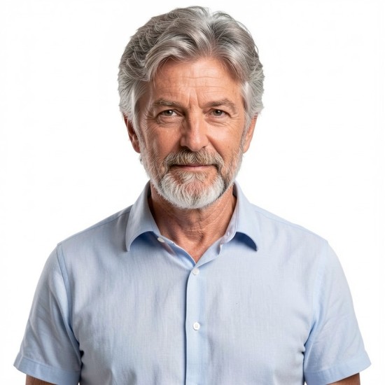 Men's Gray Short Hairpiece for Middle-Aged and Elderly – Natural Volume with Non-Stick Appearance