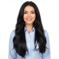Premium Long Wavy Black Hair Wig - Natural Texture Style