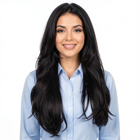 Fiber Hairpiece Women's Topper | Long Curly Graduated Side Bangs Volume Add-on