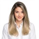 Fiber Hairpiece Women's Topper | Long Curly Graduated Side Bangs Volume Add-on