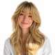 Fiber Hairpiece Women's Topper | Long Curly Graduated Side Bangs Volume Add-on