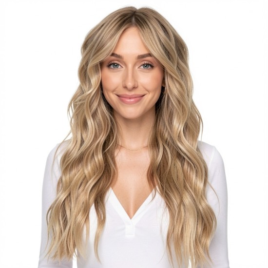 Fiber Hairpiece Women's Topper | Long Curly Graduated Side Bangs Volume Add-on
