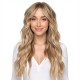 Fiber Hairpiece Women's Topper | Long Curly Graduated Side Bangs Volume Add-on