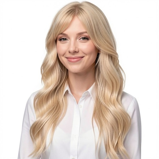 Fiber Hairpiece Women's Topper | Long Curly Graduated Side Bangs Volume Add-on