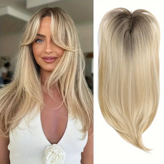 Synthetic Long Wavy Color-Gradient Lace Front Hairpiece for Women - Natural Breathable Volumizing Hair Extension Block