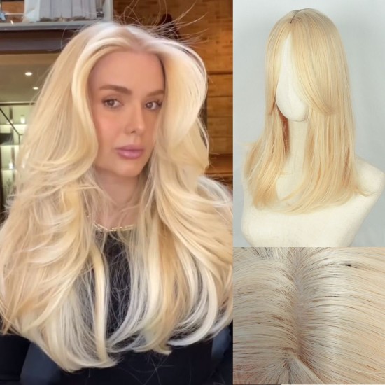 Synthetic Long Wavy Color-Gradient Lace Front Hairpiece for Women - Natural Breathable Volumizing Hair Extension Block