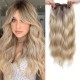 Synthetic Long Wavy Color-Gradient Lace Front Hairpiece for Women - Natural Breathable Volumizing Hair Extension Block