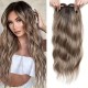 Synthetic Long Wavy Color-Gradient Lace Front Hairpiece for Women - Natural Breathable Volumizing Hair Extension Block