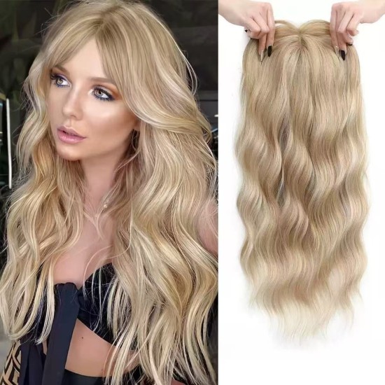 Synthetic Long Wavy Color-Gradient Lace Front Hairpiece for Women - Natural Breathable Volumizing Hair Extension Block