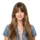 Women's Long Hair Gradient Graduated Bangs Natural Breathable Fibre Hair Extensions Clip-in Topper