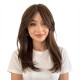 Women's Long Hair Gradient Graduated Bangs Natural Breathable Fibre Hair Extensions Clip-in Topper