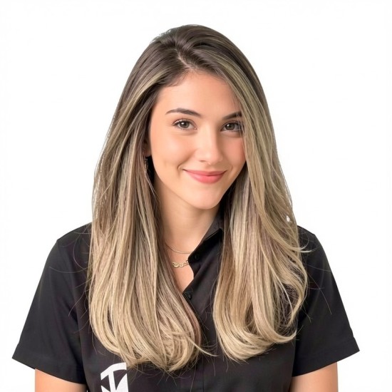 Women's Long Hair Gradient Graduated Bangs Natural Breathable Fibre Hair Extensions Clip-in Topper