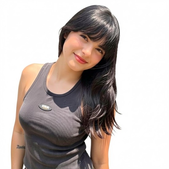 Women's Long Hair Gradient Graduated Bangs Natural Breathable Fibre Hair Extensions Clip-in Topper