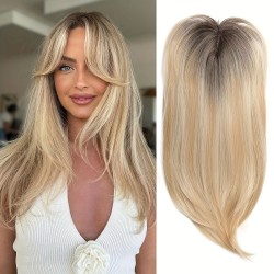 Women's Graduated Curtain Bangs Lace Front Hair System for Hairline Repair, Synthetic Long Curly Hairpiece, Breathable Natural Volume Adder