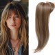 Women's Graduated Curtain Bangs Lace Front Hair System for Hairline Repair, Synthetic Long Curly Hairpiece, Breathable Natural Volume Adder