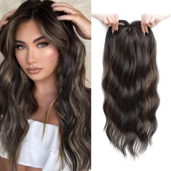 Lace Front Wig Piece for Women, Synthetic Water Wave Texture with Open Net Design