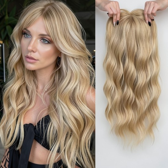 Lace Front Wig Piece for Women, Synthetic Water Wave Texture with Open Net Design