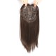 Mid-part Long Straight Hairpiece to Cover Gray Hair, Breathable & Lightweight, Real Human Hair Look