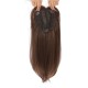 Mid-part Long Straight Hairpiece to Cover Gray Hair, Breathable & Lightweight, Real Human Hair Look