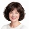 Women's Synthetic Fiber Curly Wig with Side-Swept Bangs Full Head Cap for Mom