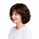 Women's Synthetic Fiber Curly Wig with Side-Swept Bangs Full Head Cap for Mom