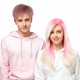 Women's Long Wavy Pink Wig | Men's Pink Wig Cap