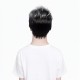Men's Short Hair Wig, Mixed Color Textured Fluffy Straight Style, Stylish Synthetic Fiber Headpiece