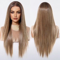 Natural Breathable Lightweight Real Hair Lace Frontal Wig with Middle Part