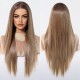 Natural Breathable Lightweight Real Hair Lace Frontal Wig with Middle Part