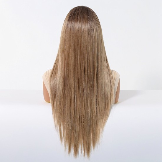 Natural Breathable Lightweight Real Hair Lace Frontal Wig with Middle Part