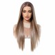 Natural Breathable Lightweight Real Hair Lace Frontal Wig with Middle Part