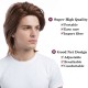 Men's Brown Synthetic Layered Mid-Length Wig Topper for Daily Wear - Natural Short Style