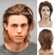 Men's Fashion Mid-Length Synthetic Wig in Brown with Layered Styling