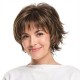 Natural Dark Brown Deep Curly Short Bob Wigs with Straight Bangs for Women - Fluffy Outward Curling