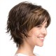 Natural Dark Brown Deep Curly Short Bob Wigs with Straight Bangs for Women - Fluffy Outward Curling