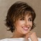 Women's Deep Brown Short Bob Wig with Fluffy Bangs, Curly Ends, Single Piece