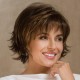 Women's Deep Brown Short Bob Wig with Fluffy Bangs, Curly Ends, Single Piece