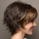 Women's Deep Brown Short Bob Wig with Fluffy Bangs, Curly Ends, Single Piece