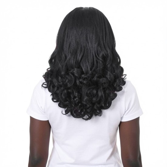 New Ice Silk Long Wavy Hair Extension | Thick Black Tapered Ends | Voluminous Natural Curly Hair Cap