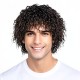 Men's and Women's Curly Wig with Tin Foil Perm Style, Full Head Synthetic Short Curly Hairpiece