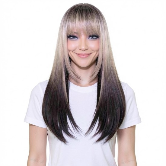 Women's Highlight High Temperature Silk Straight and Wavy Wig Cap