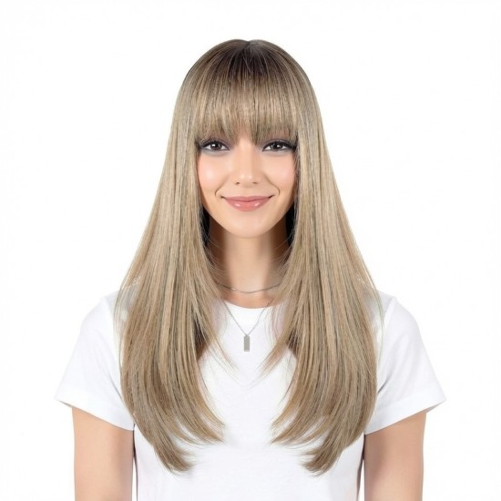 Women's Highlight High Temperature Silk Straight and Wavy Wig Cap