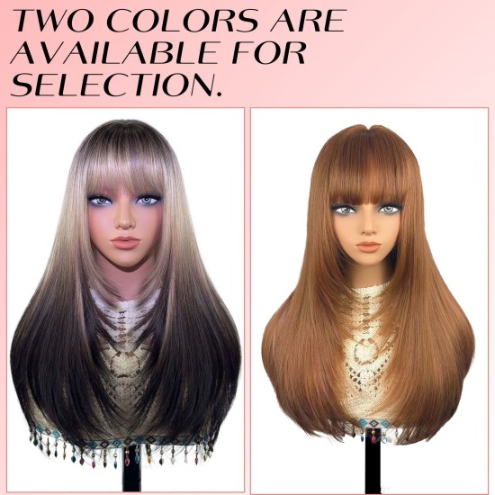 Women's Highlight High Temperature Silk Straight and Wavy Wig Cap