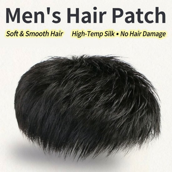 Men's Invisible Short Curly Topper | Ultra-Thin Breathable Hair Adder for Daily Wear | Natural Styling Wig System