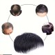 Men's Short Natural Invisible Hair Pieces, Thin Light Weft Topper, Curled Textured Topper for Short Hair