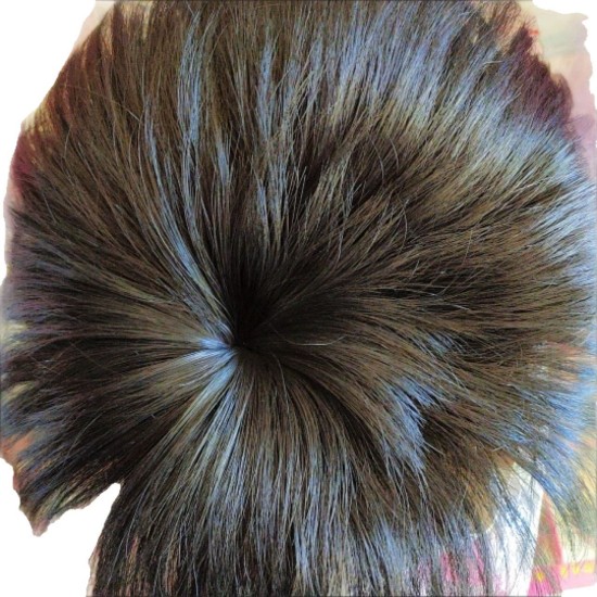 Men's Short Natural Invisible Hair Pieces, Thin Light Weft Topper, Curled Textured Topper for Short Hair