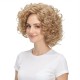 Fashionable Gold Short Curly Hair | Synthetic Curly Hair Cap