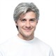 Men's Wigs | Stylish Voluminous Short Hair | Grey Synthetic Cap