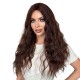 Center-Parted Large Wavy Long Hair | Honey Amber Brown | Realistic Full Wig